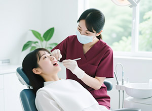 施術を行う歯科衛生士